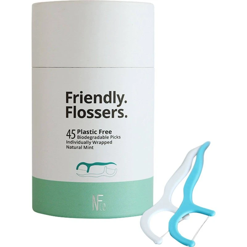 NFco Friendly Flossers Zahnseidepicks Minze 45 Stück