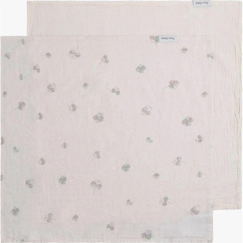 Baby's Only Tender Musselintücher 2er-Pack, Beige/Clover, 65x65 cm