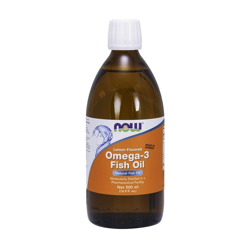 NOW Foods Omega-3 Fischöl Flüssig Zitrone 4x500ml