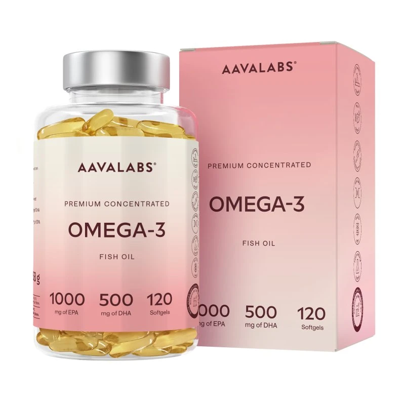 Aavalabs Omega 3 2000mg – 120 Kapseln mit 1000mg EPA & 500mg DHA