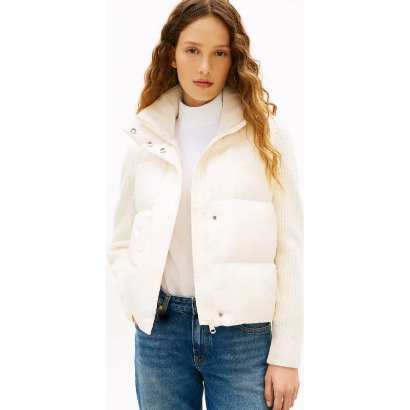 Tommy Hilfiger Steppjacke Modern Down Knit Mix Regular Fit - Écru