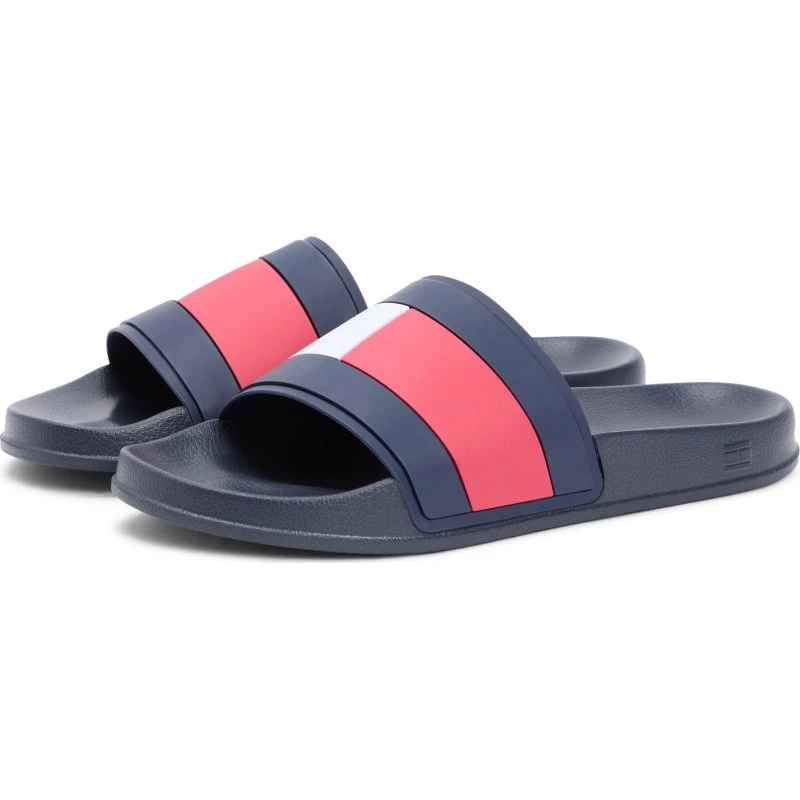 Tommy Hilfiger Core Flag Badesandalen in Marineblau, Weiß & Rot