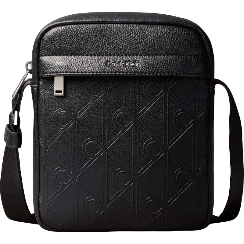 Calvin Klein Umhängetasche Emblem Aop Deboss Reporter Schwarz