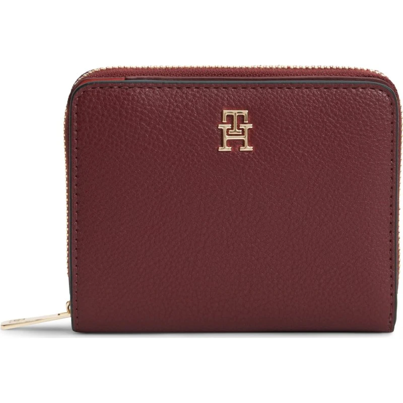 Tommy Hilfiger Geldbörse TH ICON MED ZA W/ FLAP SEASONAL, Braun