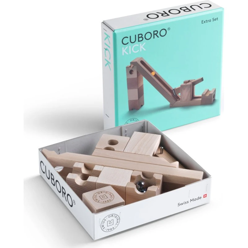 Cuboro KUGELBAHN KICK - 8 Bausteine mit Katapult