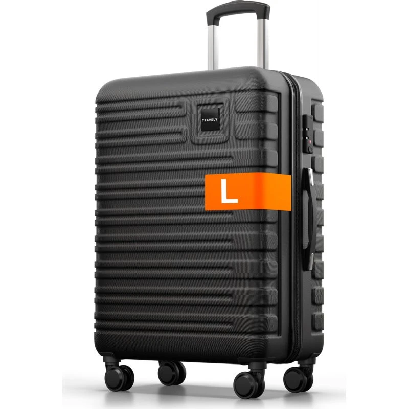 Travely Check-In Reisekoffer L (60L, schwarz)
