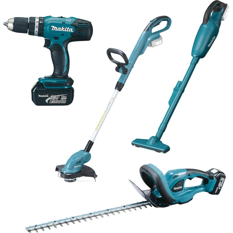 Makita Akku-Kombo-Kit 18V DLX4093 mit 4 Maschinen, 2 Akkus & Ladegerät