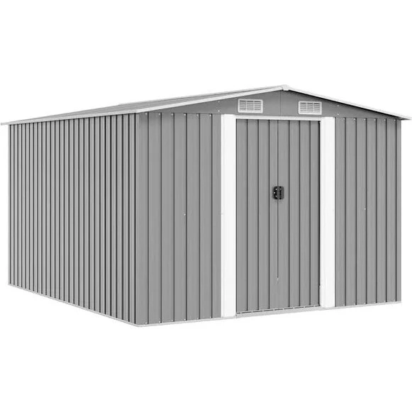 vidaXL Gartenhaus 257x298x178 cm Metall Grau