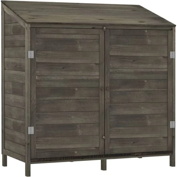vidaXL Gerätehaus Anthrazit 102x52x112 cm Massivholz Tanne