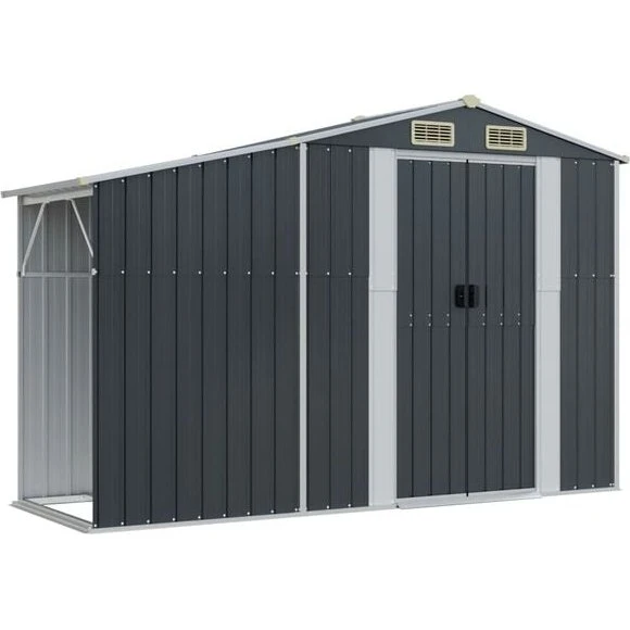 vidaXL Gerätehaus Anthrazit 277x93x179 cm verzinkter Stahl