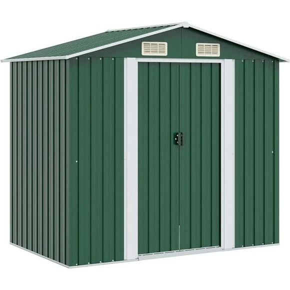 vidaXL Gartenschuppen Grün 204 x 132 x 186 cm