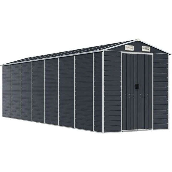 vidaXL Gerätehaus Anthrazit 191x640x198 cm verzinkter Stahl