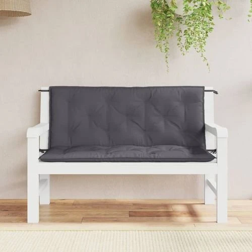 vidaXL Gartenbank-Auflagen 2 Stk. Anthrazit 120x50x7 cm