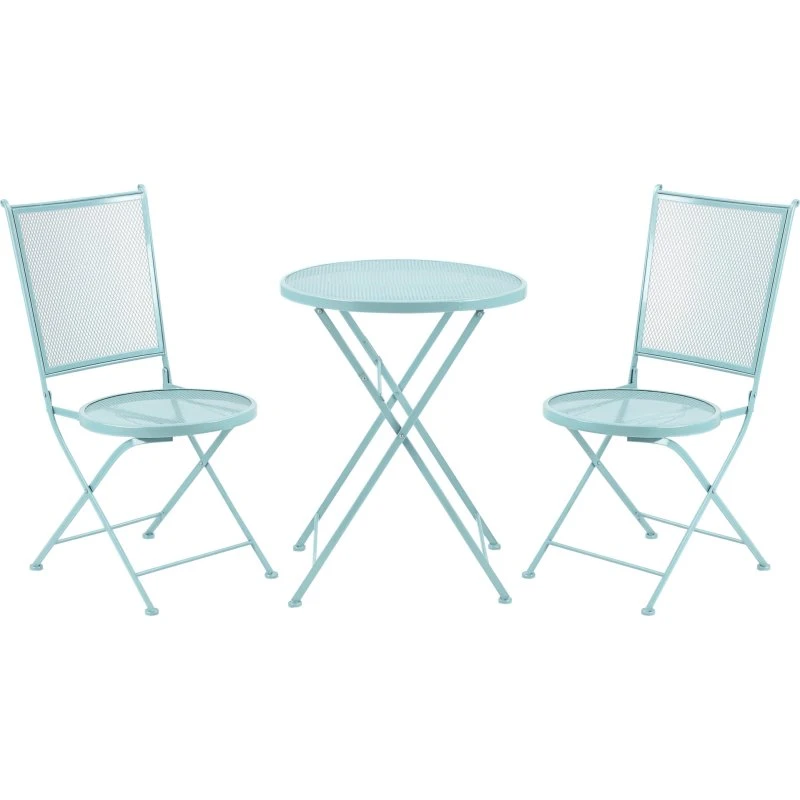 Outsunny Bistro-Set 2-Personen Metallblau faltbar