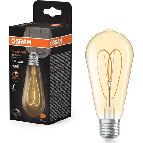 Osram Vintage 1906 LED E27 Gold 8W 806lm 2200K