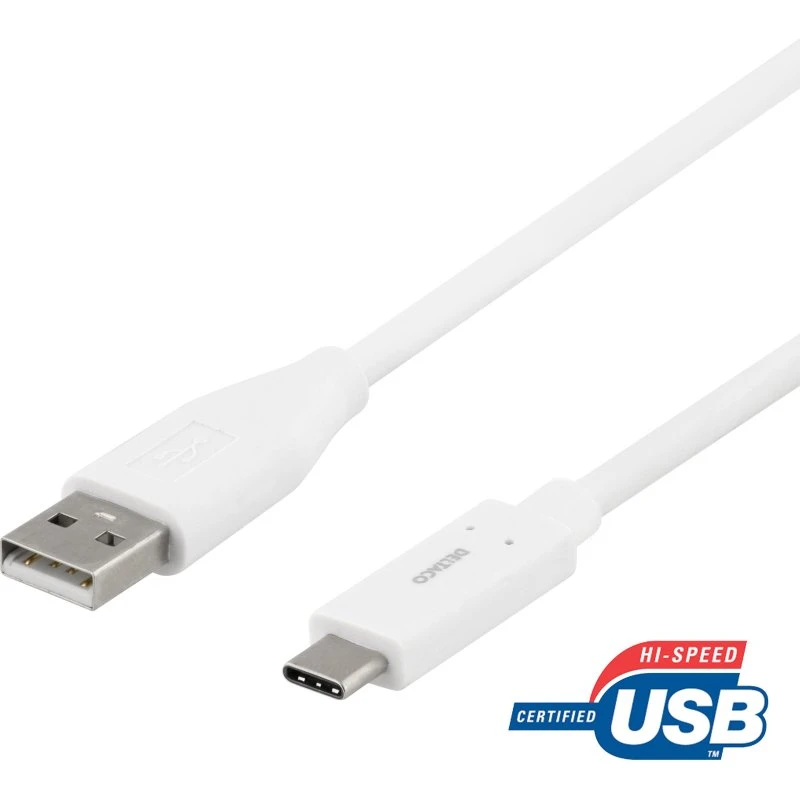 Deltaco USB-C auf USB-A Kabel 1,5m 3A weiß
