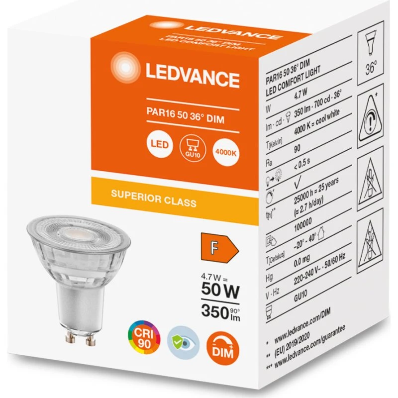 LEDVANCE PAR16 4,7W GU10 940 kaltweiß dimmbar