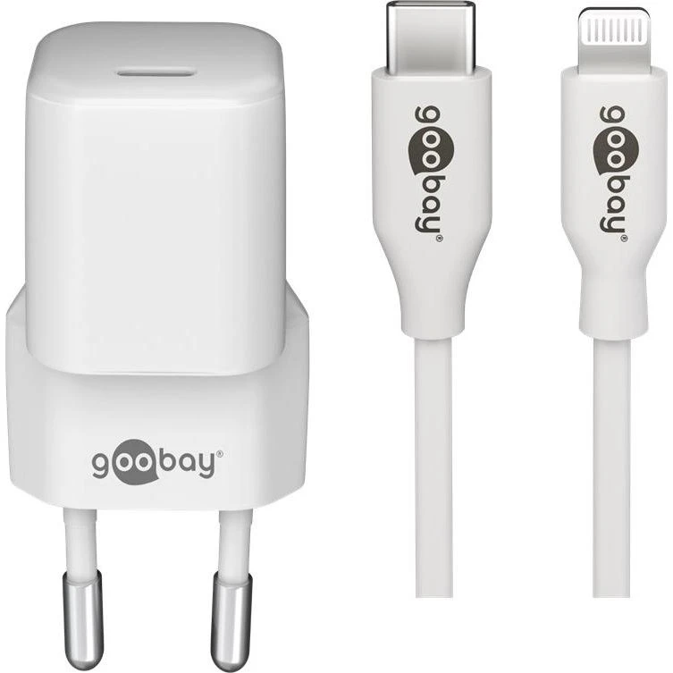 Goobay Lightning/USB-C PD-Ladeset Nano 20 W