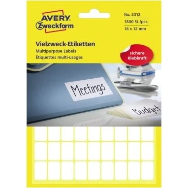 Avery Zweckform 3312 Etiketten 18x12 mm weiß