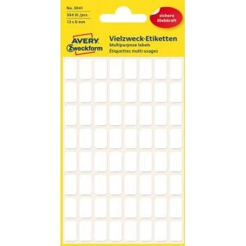 AVERY Zweckform 3041 Mini-Etiketten 13 x 8 mm, 384 Stück, weiß
