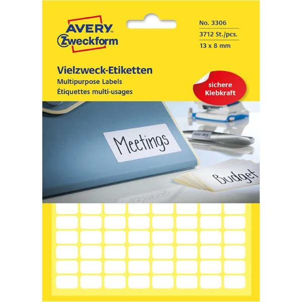 Avery Zweckform 13 x 8 mm Vielzweck-Etiketten weiß