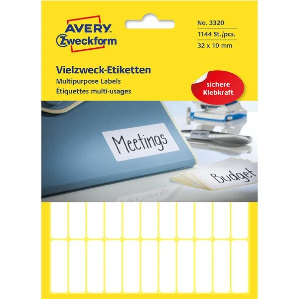 AVERY Zweckform 3320 Etiketten 32x10 mm weiß