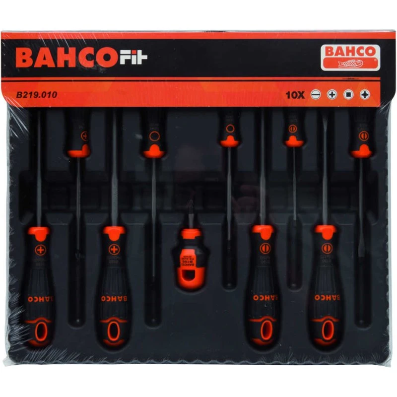 Bahco B219.010 Schraubendreher-Set 10-teilig mit Gummigriff