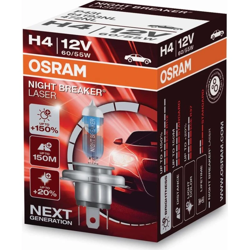 OSRAM Night Breaker Laser H4 12V 60/55W P43t