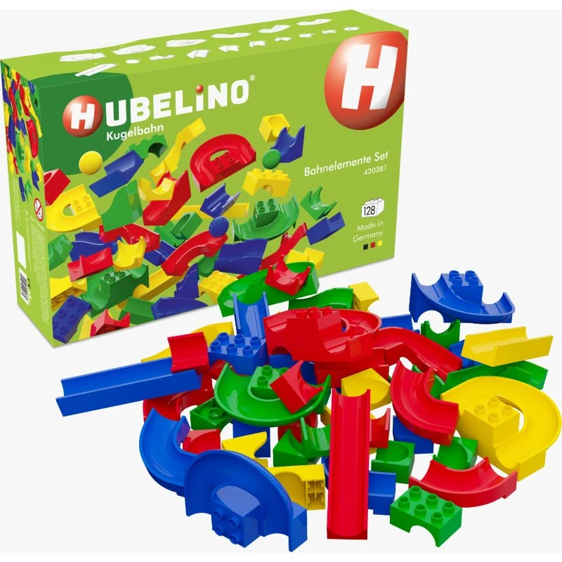 Hubelino Kugelbahn Bahnelemente Set 128-tlg.