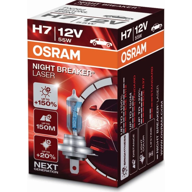 OSRAM Night Breaker Laser H7 12V 55W +150% Helligkeit