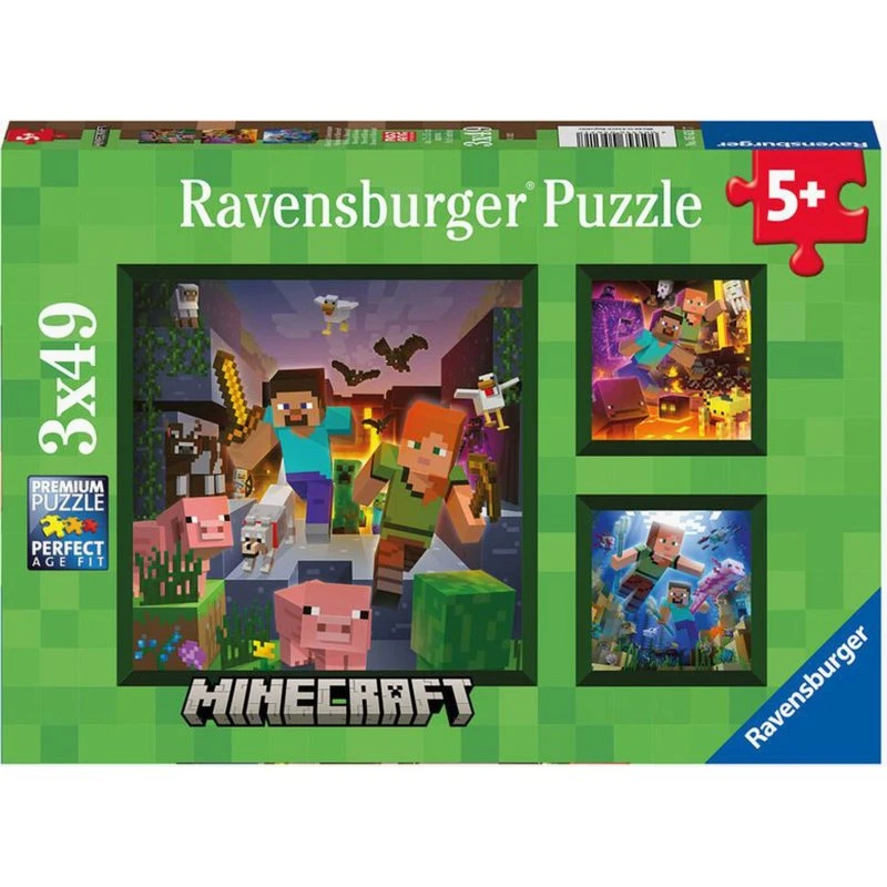 Ravensburger Minecraft Biomes Puzzle Set - 3x49 Teile