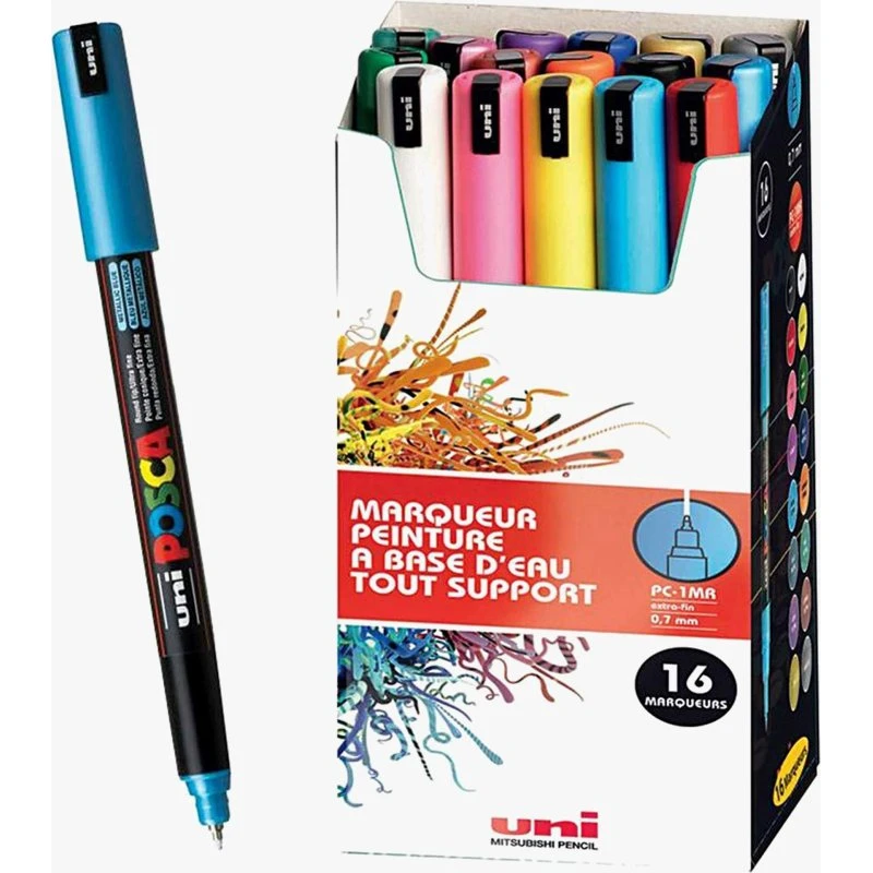 POSCA Pigmentmarker PC-1MR 16er Set, 0,7 mm Rundspitze