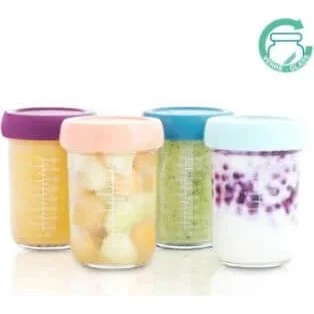 Babymoov Babybols 4er-Set Glas-Aufbewahrungsbecher (220 ml)