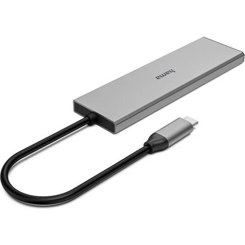 Hama USB-C-Hub 4 Ports (Grau) mit 10 Gbit/s