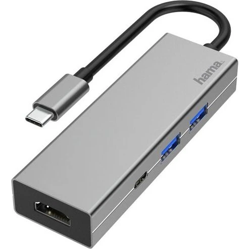Hama 00200107 USB-C-Multiport 4 Ports Anthrazit