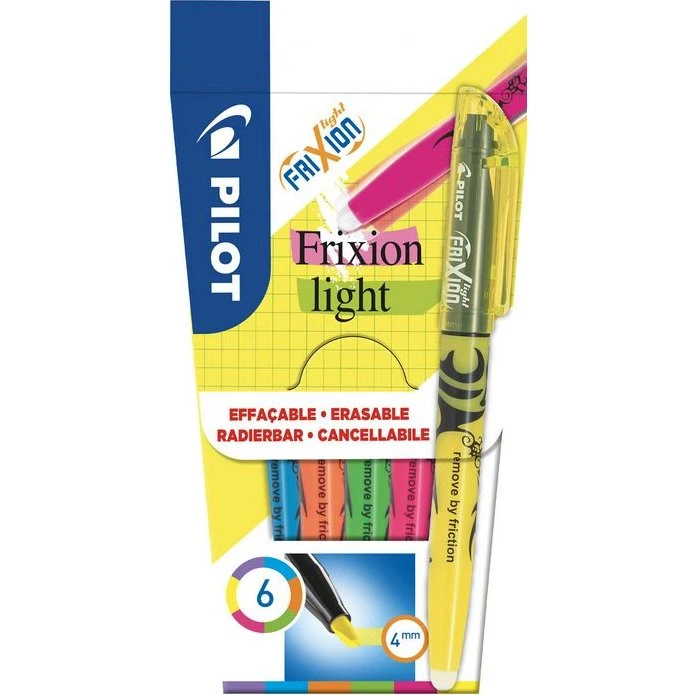 Pilot FriXion Light Textmarker 6er Set, farbig sortiert
