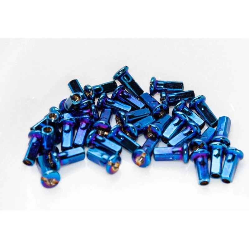 OTJ Speichennippel M3,5 Messing Blau-Titan 36 Stück
