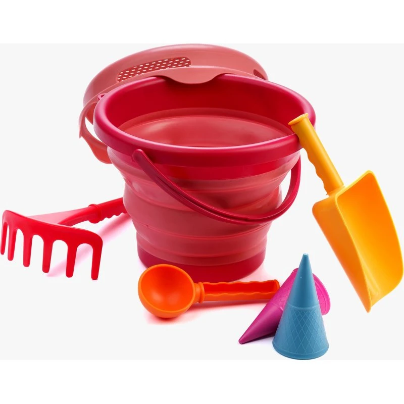 Schildkröt 7in1 Sandspielzeug-Set Falteimer Set, Rot