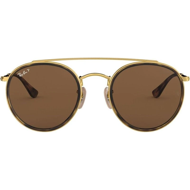 Ray-Ban RB 3647N Double Bridge Sonnenbrille - Gold/Braun Polarisiert