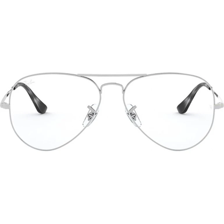 Ray-Ban RX6489 Aviator Brille – Silberne Metallfassung Unisex