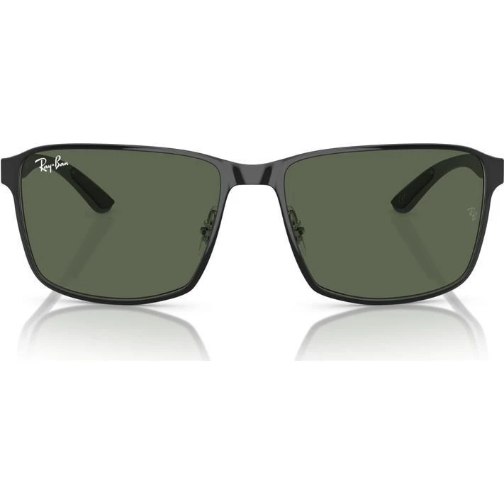 Ray-Ban RB3721 914471 Sonnenbrille Schwarz/Grün Quadratisch