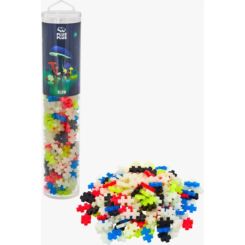 Plus-Plus Bausatz Glow Mix, 240-teilige Tube, fluoreszierend