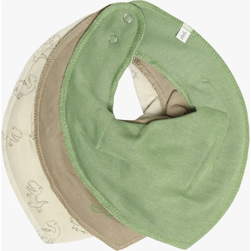 Pippi 3er-Pack Dreieckstücher Dino - Silver Mink