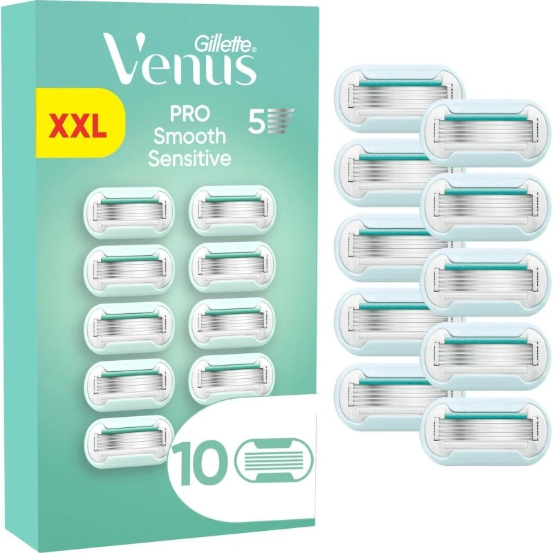 Gillette Venus Pro Smooth Sensitive Rasierklingen 10 Stück Grün/Weiß