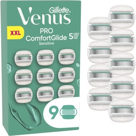 Gillette Venus Pro ComfortGlide Sensitive Rasierklingen Grün/Weiß 9 Stück