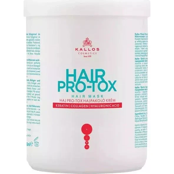 Kallos KJMN Pro-Tox Haarmaske 1 L mit Keratin, Collagen & Hyaluronsäure