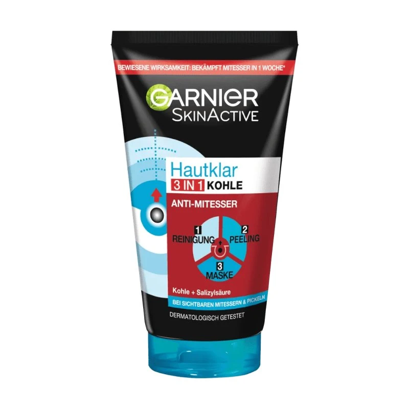 Garnier SkinActive Hautklar 3in1 Kohle Reinigungsgel 150 ml