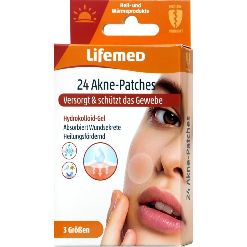 Lifemed Akne-Patches transparent 3 Größen 24 Stück