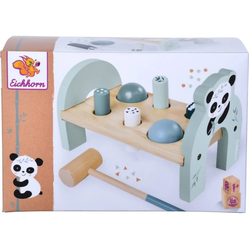 Eichhorn Klopfbank Panda aus Holz für Kleinkinder