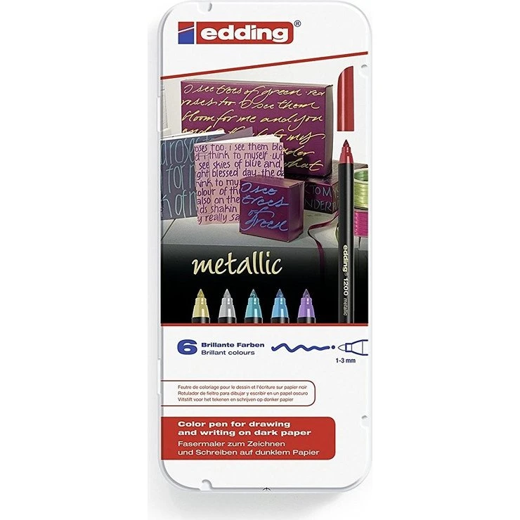 edding 1200 Metallic Fasermaler 6er Set